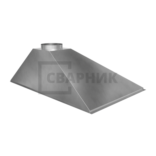 Зонт вытяжной пристенный 800x1400x400 мм из оцинкованной стали — фото 4