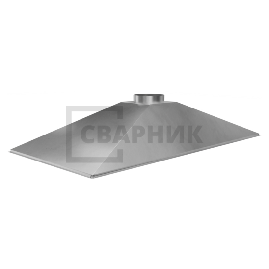 Зонт вытяжной купольный 800x1600x400 мм из оцинкованной стали — фото 1