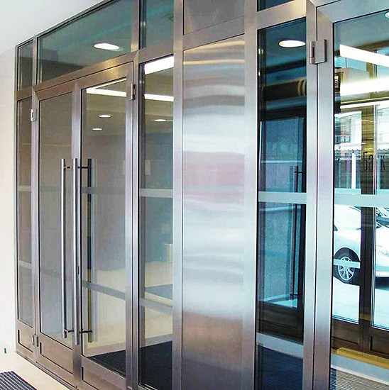 Противопожарная стеклянная дверь 1-го типа полуторная шпон — фото 13