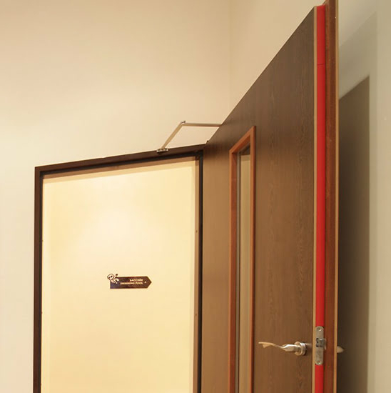 Противопожарная стеклянная дверь 1-го типа полуторная шпон — фото 12