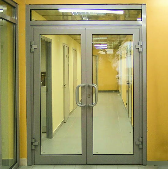 Противопожарная стеклянная дверь 1-го типа полуторная шпон — фото 16