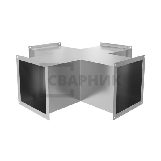 Крестовина прямоугольная 100×100 из оцинкованной стали 0.5 мм — фото 1