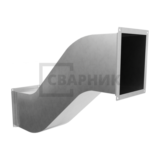 Утка прямоугольная 100×100 из оцинкованной стали 0.7 мм — фото 3