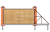 Ворота отделанные деревом с элементами ограждения балкой 3600×2200 СВВ-4370 – миниатюра 1