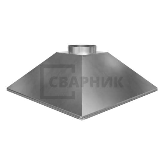Зонт вытяжной купольный 700x700x400 мм из оцинкованной стали — фото 1