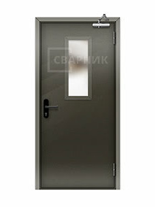 Остекленная противопожарная дверь со стеклом в магазин