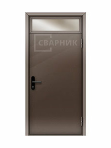 Однопольная глухая противопожарная дверь ДПМ-01 EI-60 с фрамугой