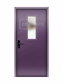 Однопольная остекленная противопожарная дверь ДПМ-01 1 типа со скрытыми петлями