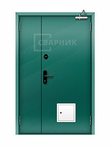 Полуторная глухая противопожарная дверь ДПМ-02 EI-60 со стыковочным узлом