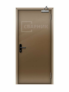 Однопольная глухая противопожарная дверь ДПМ-01 EIS 60 с выпадающим порогом