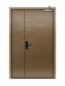 Полуторная глухая противопожарная дверь ДПМ-02 EIS с выпадающим порогом