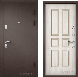 Дверь входная антивандальная на дачу порошковая — шпон
