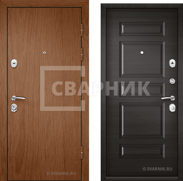 Дверь входная российская в коттедж ламинат — массив — фото 1