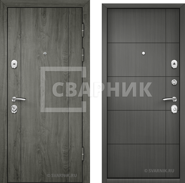 Дверь входная внутренняя в коттедж массив — МДФ — фото 1