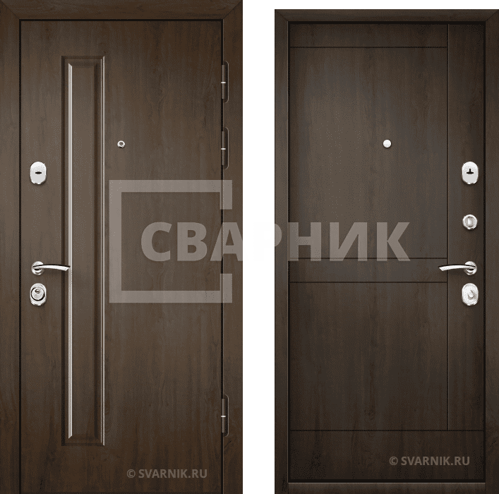 Дверь входная правая уличная МДФ — шпон — фото 1