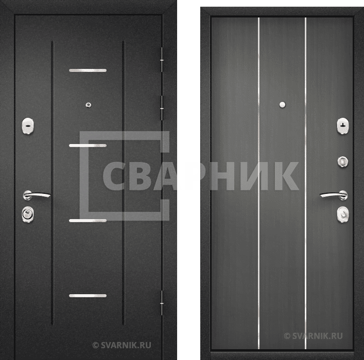 Дверь входная левая на дачу порошковая — винорит — фото 1