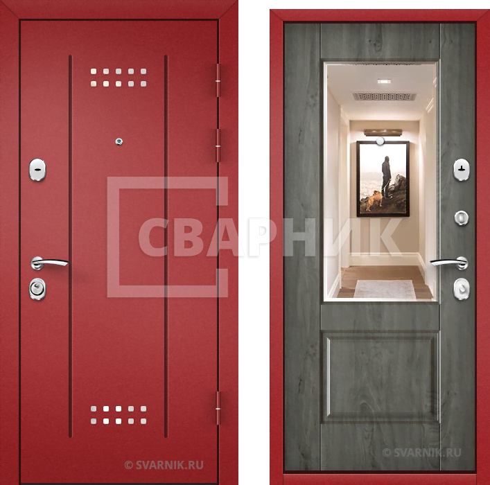 Дверь входная на заказ в дом порошковая — шпон — фото 1