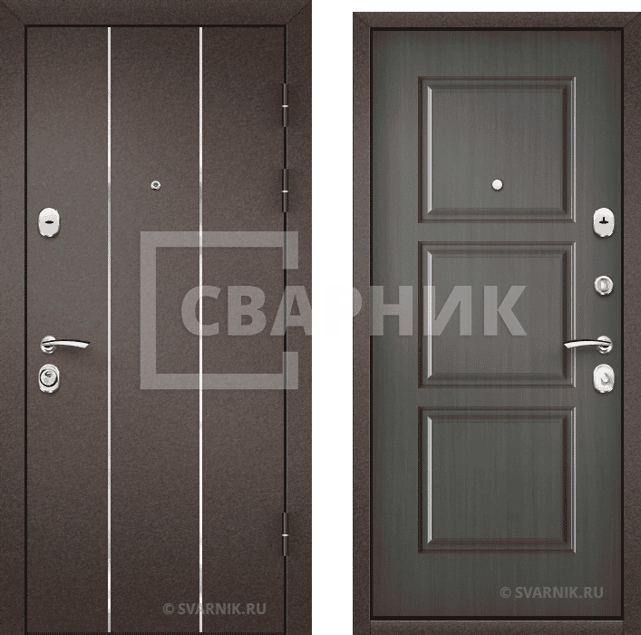 Дверь входная правая в дом порошковая — МДФ — фото 1
