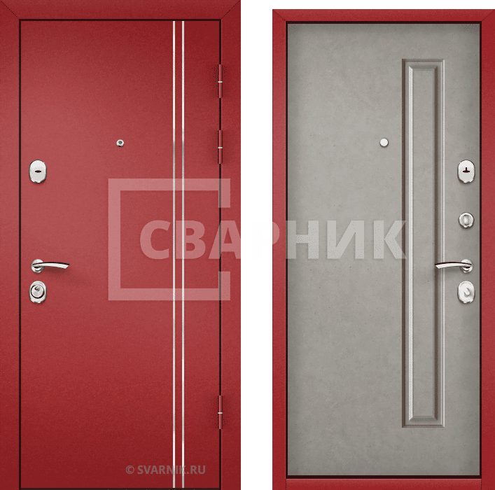 Дверь металлическая с установкой в офис порошковая — массив — фото 1