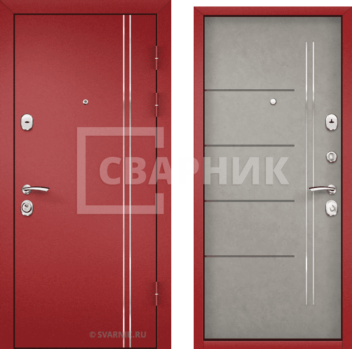 Дверь металлическая вторая в дом порошковая — массив — фото 1