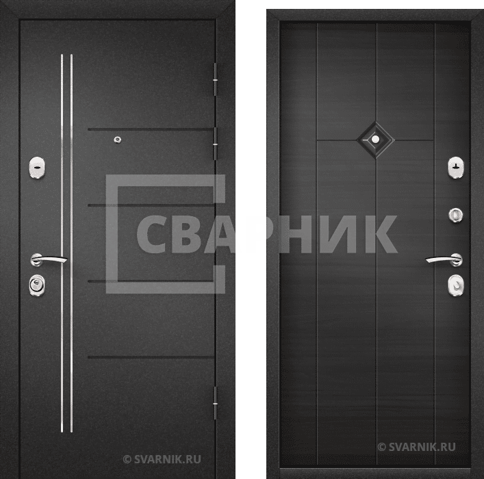 Дверь металлическая накладная в квартиру порошковая — массив — фото 1
