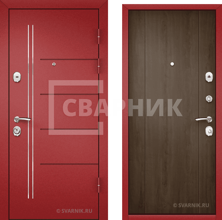 Дверь входная антивандальная в офис порошковая — винорит — фото 1