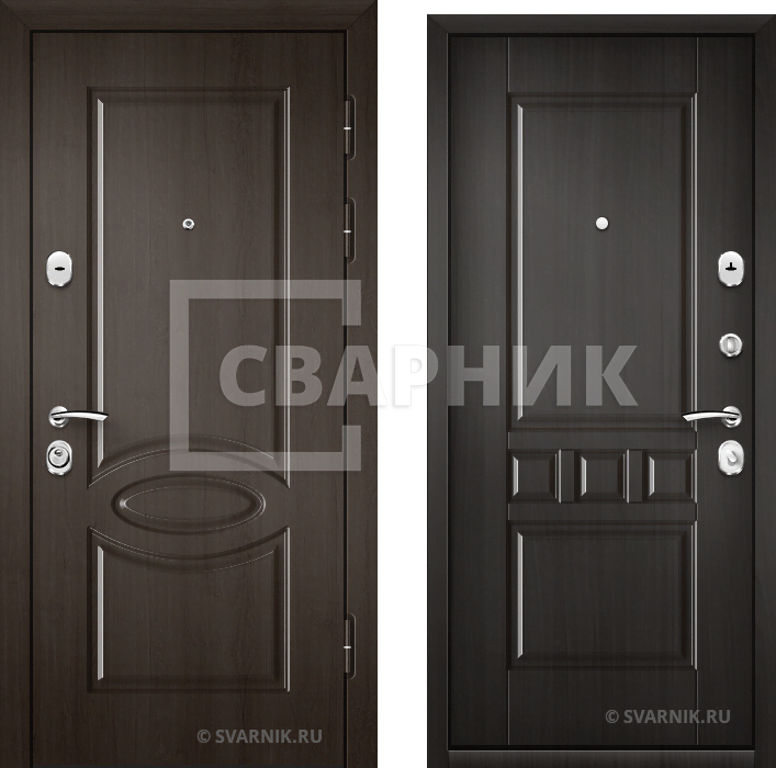 Дверь входная трехконтурная уличная массив — МДФ — фото 1