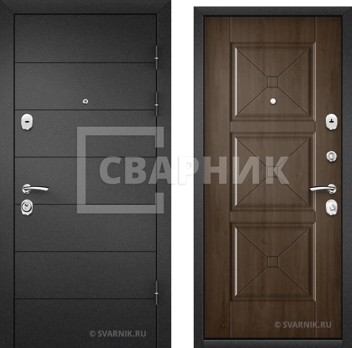 Дверь входная готовая в коттедж порошковая — МДФ — фото 1