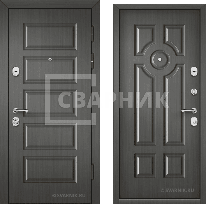Дверь входная накладная в квартиру шпон — массив — фото 1