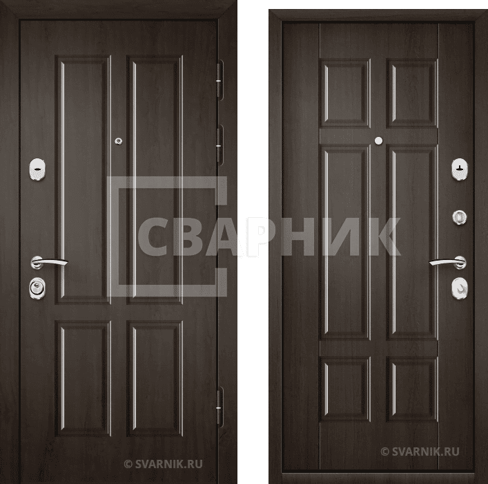 Дверь входная трехконтурная на дачу МДФ — шпон — фото 1