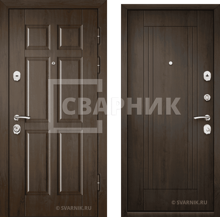 Дверь металлическая усиленная в квартиру шпон — шпон — фото 1