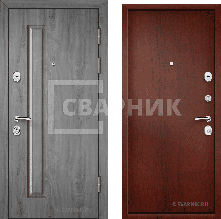 Дверь металлическая трехконтурная на дачу МДФ — ламинат — фото 1