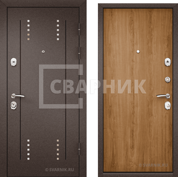 Дверь металлическая антивандальная в квартиру порошковая — ламинат — фото 1