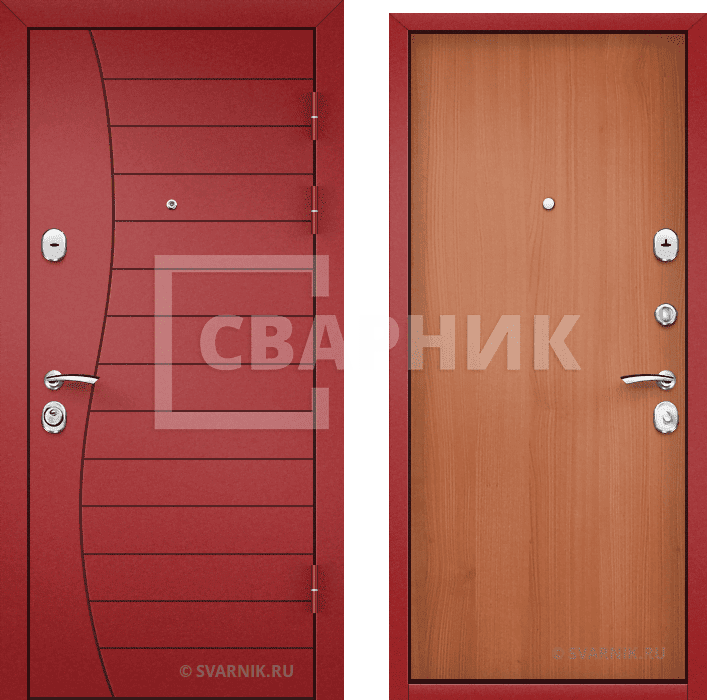 Дверь металлическая под ключ в офис порошковая — ламинат — фото 1