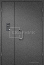 Черная порошковая дверь для тамбура подъезда ПД-151