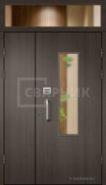 Парадная дверь с кодовым замком и фрамугой ПД-117