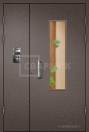 Техническая дверь со стеклом для подъезда ПД-82