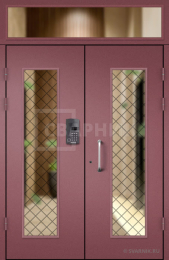Дверь в подъезд с кодовым замком и стеклом ПД-100