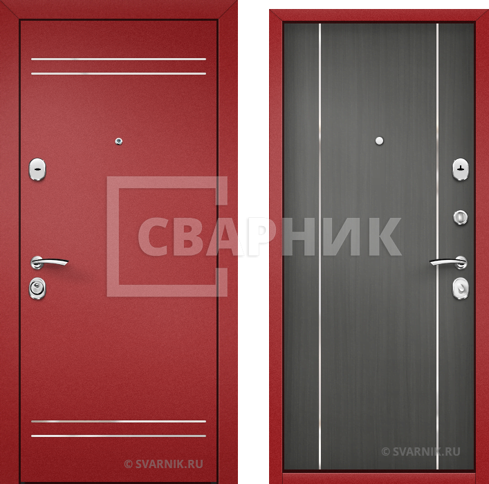Металлическая дверь с внутренними петлями в коттедж ДБП-042 — фото 1