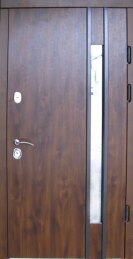 Входная элитная одностворчатая дверь с окном и отделкой МДФ недорого ДВ-70
