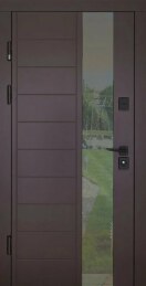 Премиум однопольная дверь со стеклянной вставкой в загородный дом ДВ-72