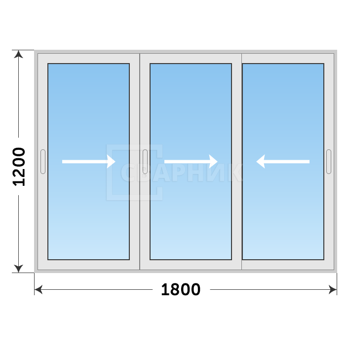 Окно из алюминиевого профиля для веранды холодное — фото 1