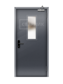 Складская дверь стальная с окном и системой открывания ДC-052