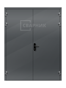 Огнестойкая дверь из алюминиевого профиля глухая двустворчатая