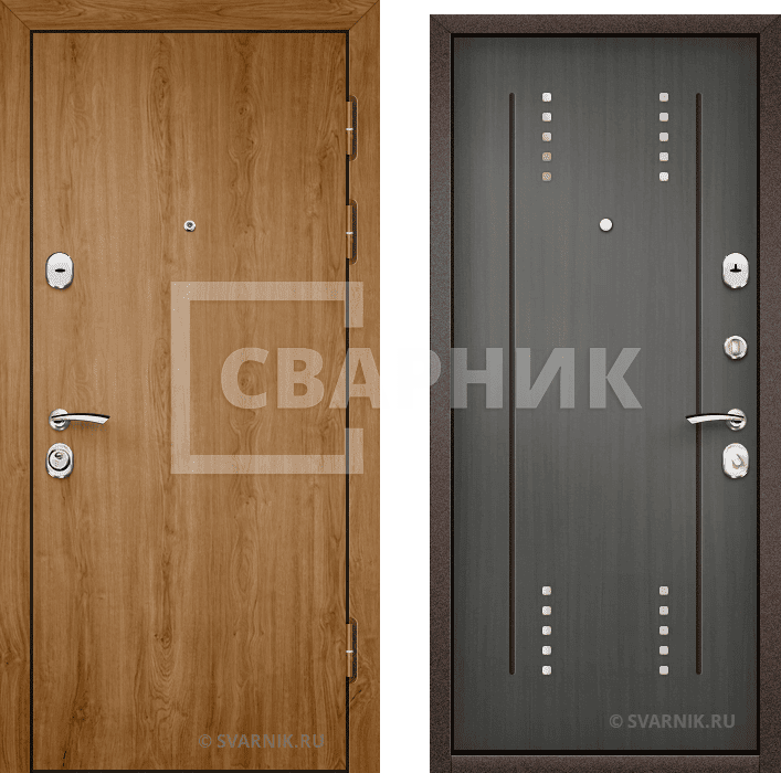 Дверь металлическая левая уличная ламинат — МДФ — фото 1