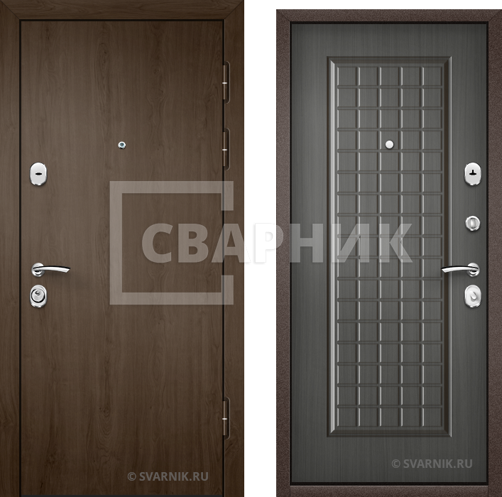 Дверь металлическая на заказ в квартиру ламинат — шпон — фото 1