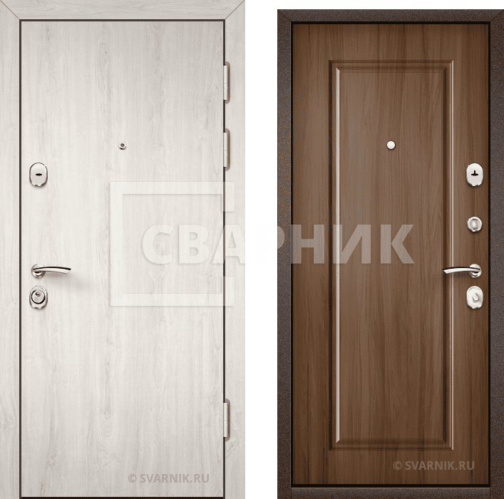 Дверь металлическая правая в офис ламинат — шпон — фото 1