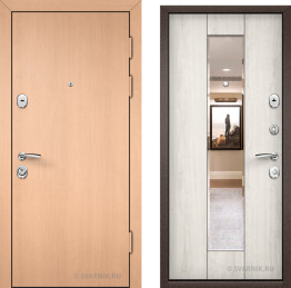 Дверь в коттедж дуб с зеркалом