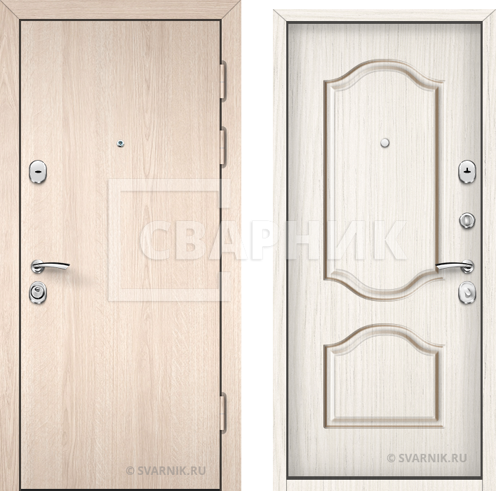 Дверь входная левая в квартиру ламинат — массив — фото 1