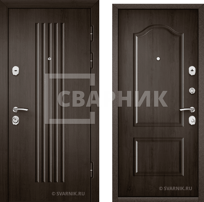 Дверь входная российская в коттедж МДФ — шпон — фото 1